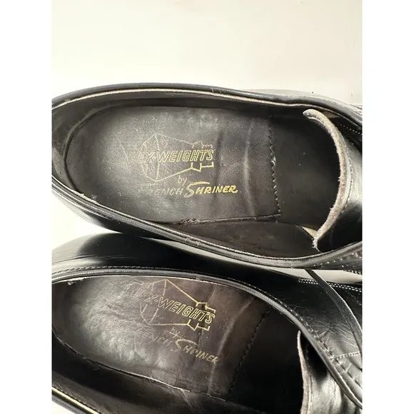 Vintage French Shriner mens Black Leather Dress Shoes 7.5