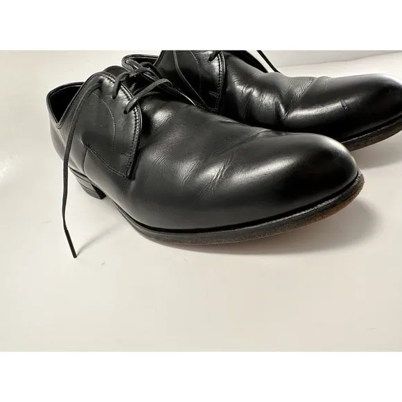 Vintage French Shriner mens Black Leather Dress Shoes 7.5