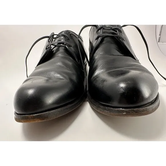 Vintage French Shriner mens Black Leather Dress Shoes 7.5