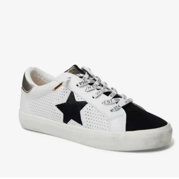 Vintage Havana Gadol Perforated Lace up Sneakers Black/White Multi 6.5 Womens