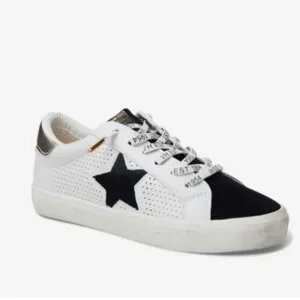 Vintage Havana Gadol Perforated Lace up Sneakers Black/White Multi 6.5 Womens