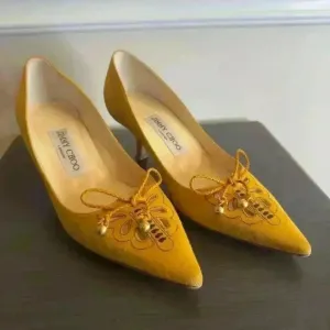 Vintage Jimmy choo London Gold/ Yellow Suede Pump Size‎ 35/ US 5