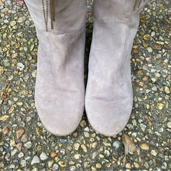 Vintage L’Autre Chose beaded chain tassel trim suede boots 37