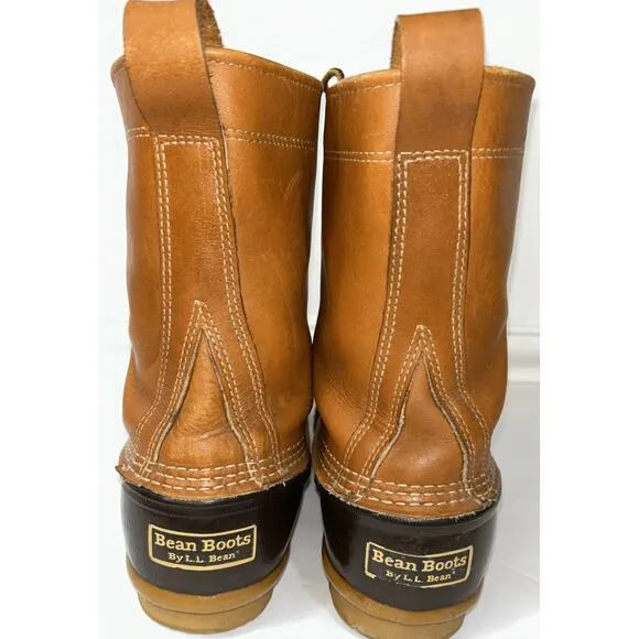 Vintage LL Bean Maine Hunting Duck Boots USA Mens 9 Calf Length Rubber Leather