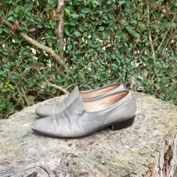 Vintage Men's Steel GRAY Stacy Adams Shoes Size 7M