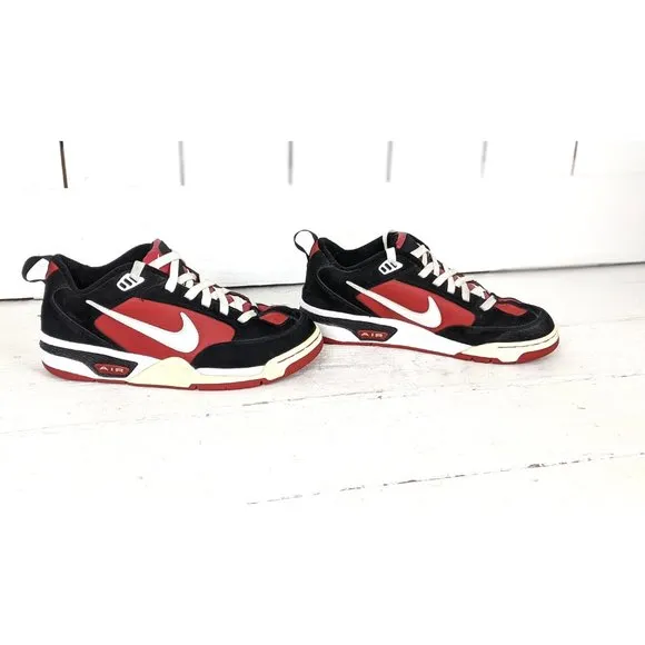 Vintage Nike Air red black white basketball shoes 9