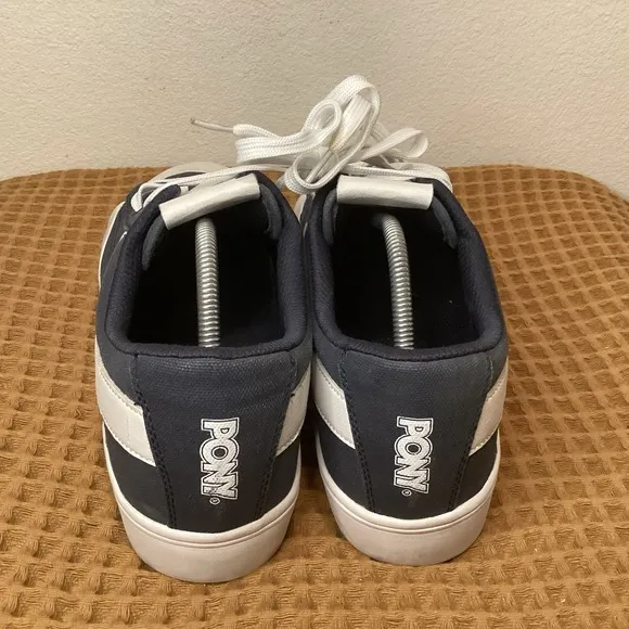 Vintage PONY Slam Dunk Lo Canvas Sneakers Shoes Mens Sz 10.5 Black White Lace