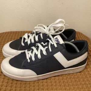 Vintage PONY Slam Dunk Lo Canvas Sneakers Shoes Mens Sz 10.5 Black White Lace