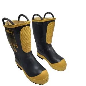 Vintage Ranger FireWalker Rubber Firefighter Boots Men's 7.5 Medium Black Yellow