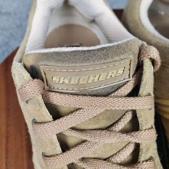 Vintage Skechers Shoes Women's 8.5 Brown Chunky Platform Lace Up Casual Sneakers