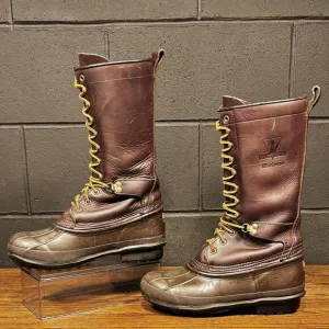 Vintage USA Lacrosse Big Mountain Brown Leather Rubber Boots Men’s 8