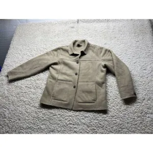 Vintage Woolwich Putty Sherpa Lined Suede Like Jacket Women's Large EUC‎