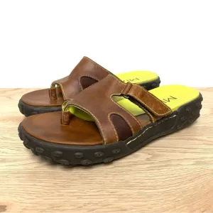 Vintage Y2K MIA Chunky Platform‎ Slide Sandals Size 6.5 Leather Mesh Gorpcore