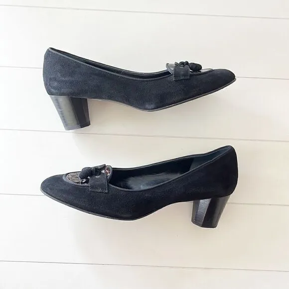 Vintage Amalfi Suede and Crocodile Tassel Pumps