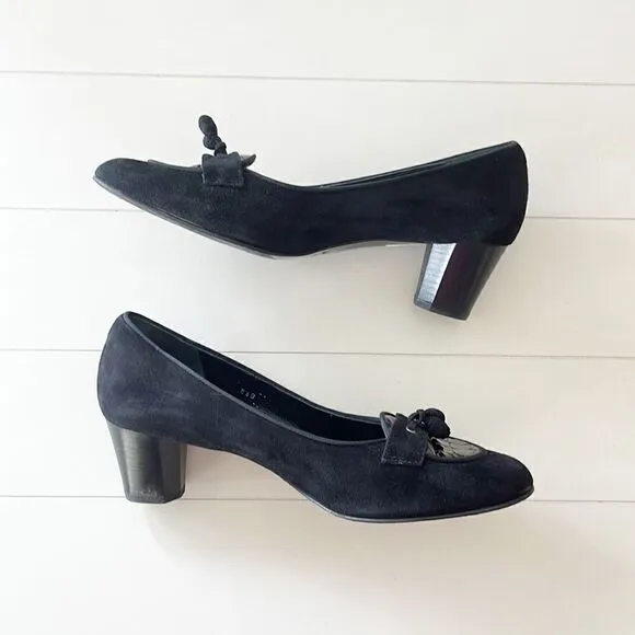 Vintage Amalfi Suede and Crocodile Tassel Pumps