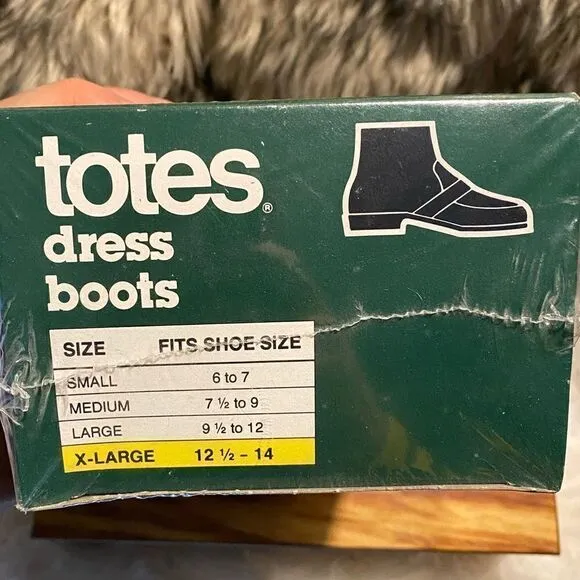 Vintage Totes Dress Boots XL Flexible Rubber Shoe Boot Cover size 12.5-14 NWB.