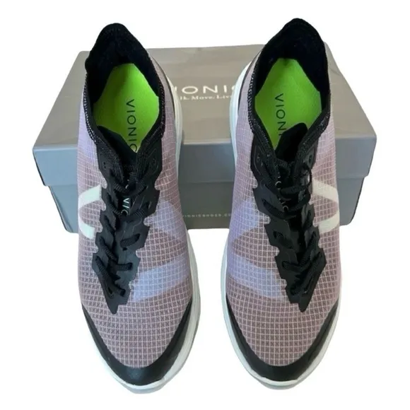 Vionic Celeste Lace Up Sneakers Lavender Purple Black Women’s Size 9