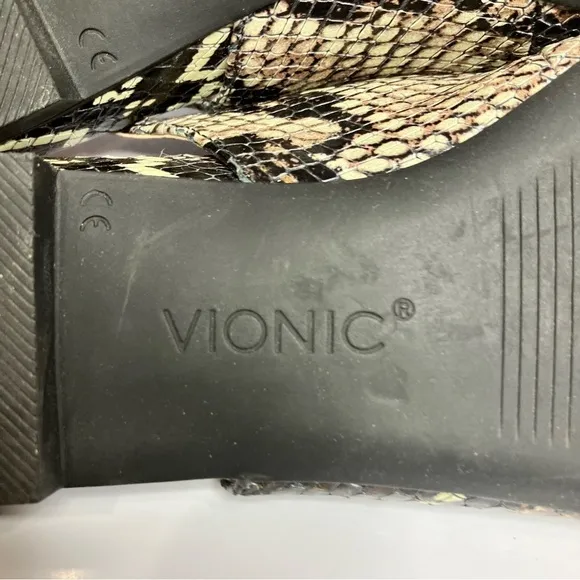 Vionic Jade Boa Slingback shoes snake skin print leather size 6.5