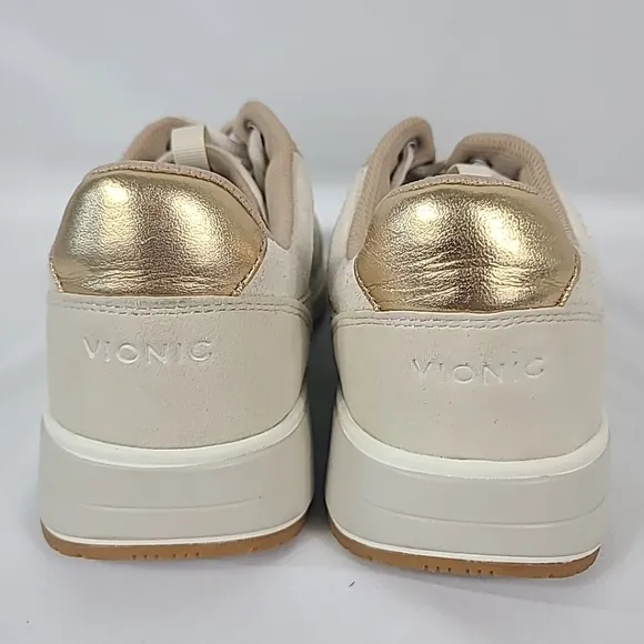 Vionic Nova Sneakers Women's US 7.5 Cream White Lace Up Trainer Shoes