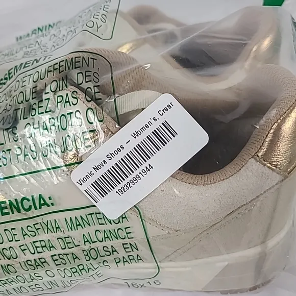 Vionic Nova Sneakers Women's US 7.5 Cream White Lace Up Trainer Shoes