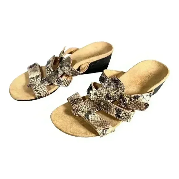 Vionic Radia Sandals Shoes Women's 6 Wedge Snake Print Leather 37