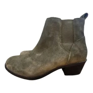 Vionic Roseland ankle boots olive green womens sz 9 leather suede