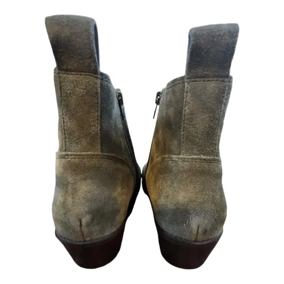 Vionic Roseland ankle boots olive green womens sz 9 leather suede