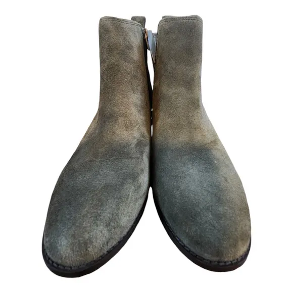 Vionic Roseland ankle boots olive green womens sz 9 leather suede