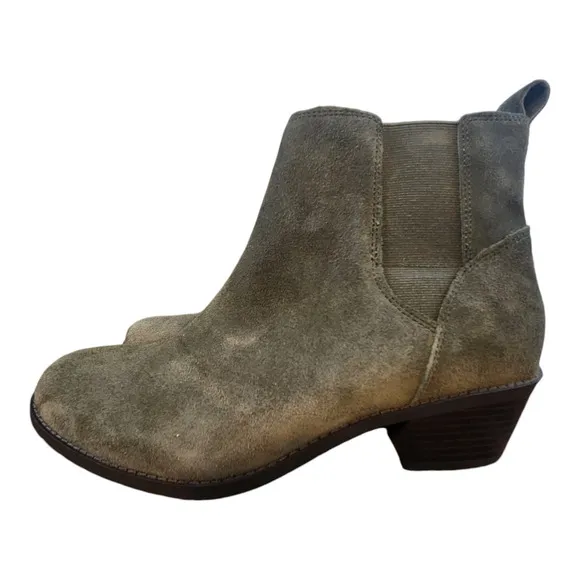 Vionic Roseland ankle boots olive green womens sz 9 leather suede