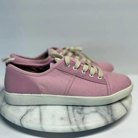 Vionic Shoes Woman's 7 Pink Canvas Lace Up Sunny Pisces Arch Support Comfort