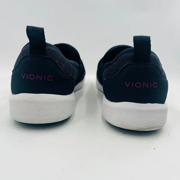 Vionic Sky Roza Women's Slip-on Navy/Pink Sneakers Size 6.5