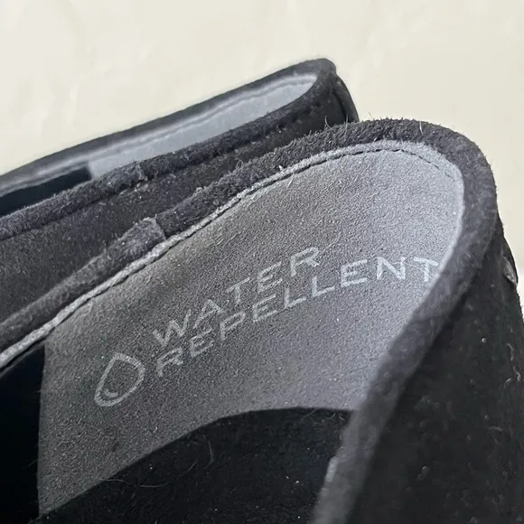 Vionic Willa wedge loafer shoes black 7 suede leather