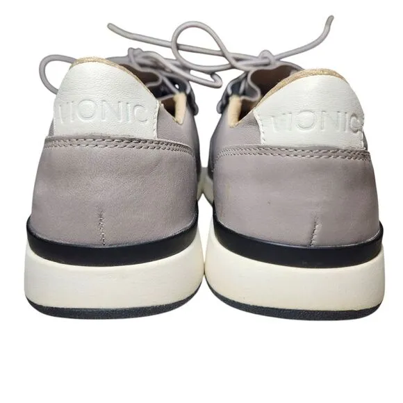 Vionic Women's Carmen Sneakers Shoes Gray Black Leather Lace Up Casual Support 7