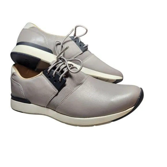 Vionic Women's Carmen Sneakers Shoes Gray Black Leather Lace Up Casual Support 7