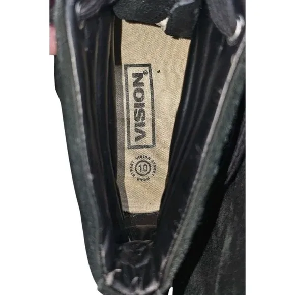 Vision Street Wear Suede HiTop Mens Black Skate Shoes Size 10 Retro Skateboard