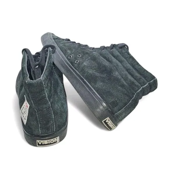 Vision Street Wear Suede HiTop Mens Black Skate Shoes Size 10 Retro Skateboard