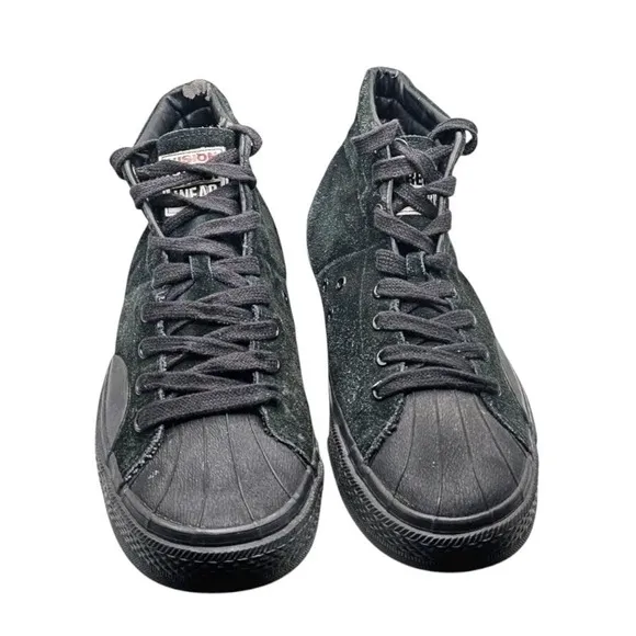 Vision Street Wear Suede HiTop Mens Black Skate Shoes Size 10 Retro Skateboard