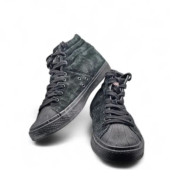 Vision Street Wear Suede HiTop Mens Black Skate Shoes Size 10 Retro Skateboard