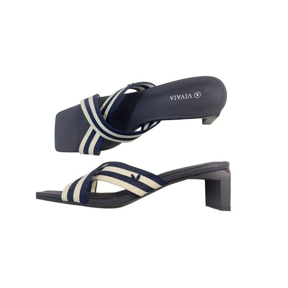 Vivaia Jennifer Square-Toe Block Heel Criss-Cross Sandal 40 US 9