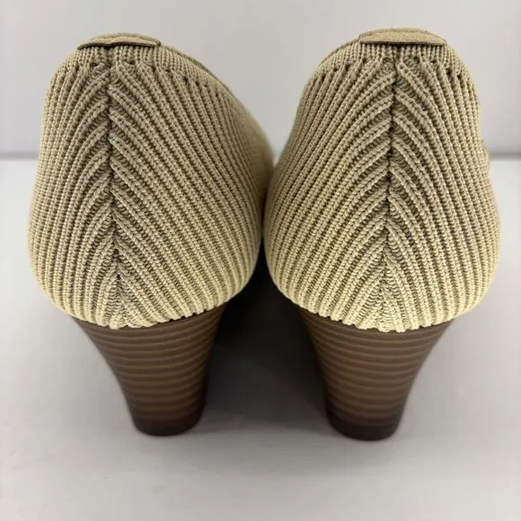 Vivaia Square-Toe Wedge (Margot Wedge Pro) Almond Brown Womens Size US 8.5-9