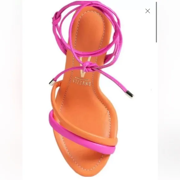 Vizzano Pink Orange Lace-Up Women’s Plataform Sandals