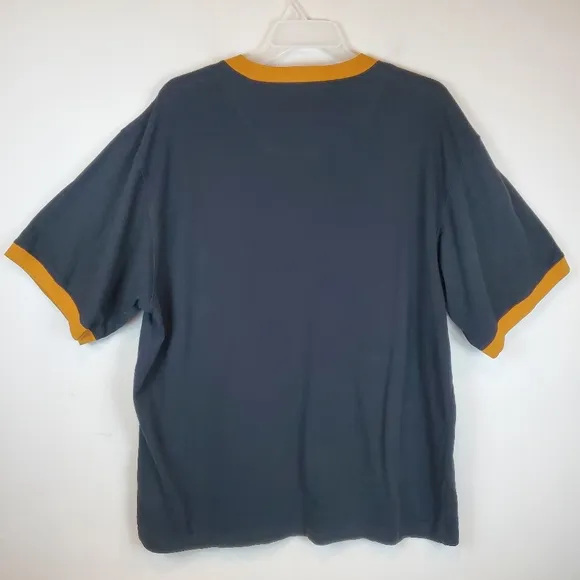 VTG Mens Raw Blue Tried Trusted And True Lace Up Boots T Shirt 2XL Suede RARE