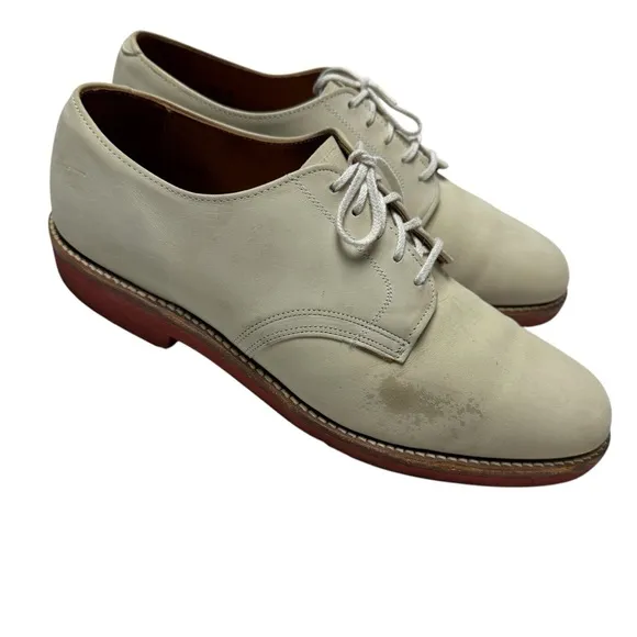 Walk-Over Men’s Ivory Cream Nubuck Suede Leather Shoes Size US 10.5 (READ)