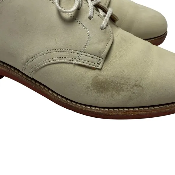 Walk-Over Men’s Ivory Cream Nubuck Suede Leather Shoes Size US 10.5 (READ)