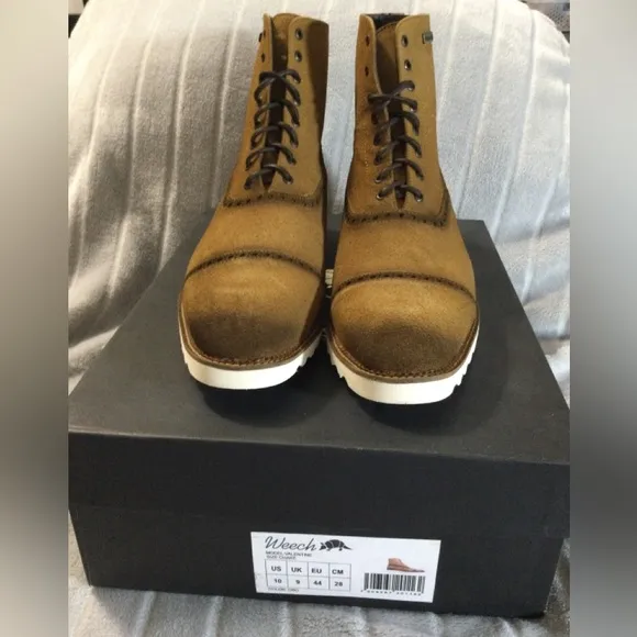 Weech Mens Valentine Oro Leather Chukka Boots Rubber Sole Size 10