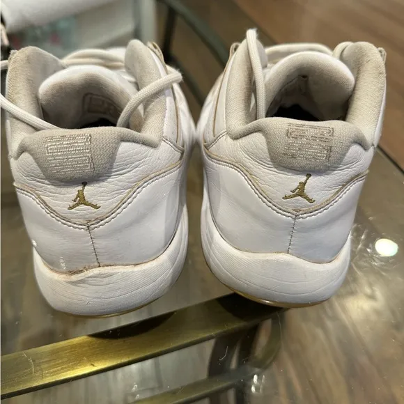 White and Gold Athletic Sneakers
