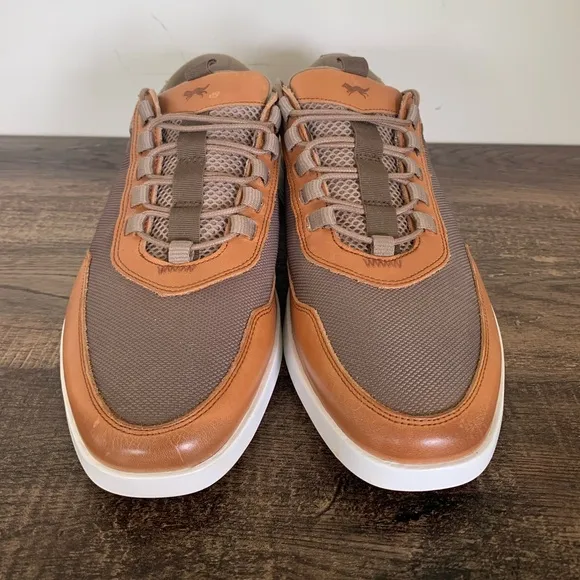 Wolf and Shepherd Crossover Victory Trainer Shoes Leather Khaki Honey Mens 10.5