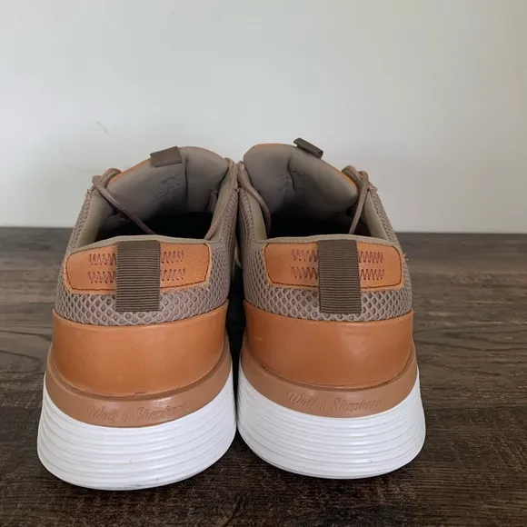 Wolf and Shepherd Crossover Victory Trainer Shoes Leather Khaki Honey Mens 10.5