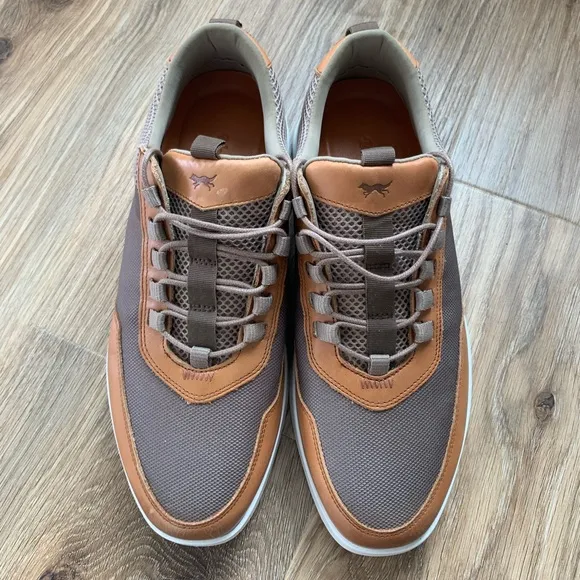 Wolf and Shepherd Crossover Victory Trainer Shoes Leather Khaki Honey Mens 10.5