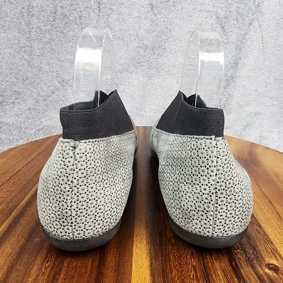 Wolky Shoes Women's 6 37 Gray Black Slip On Comfort Walking Low Top Flat Loafer